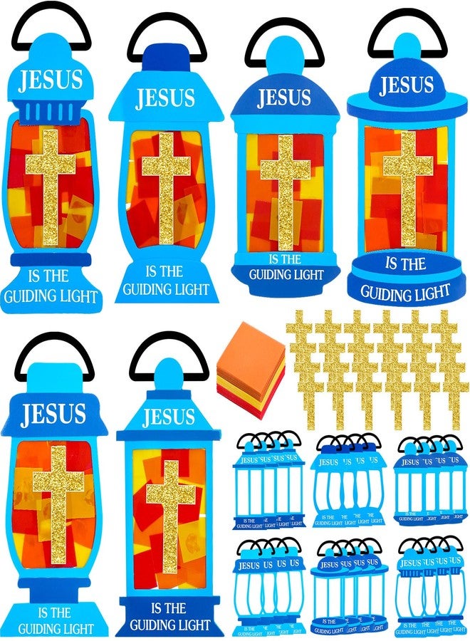 Lunmon 24 Sets Jesus Lights The Way Tissue Crafts for Kids Easter Religious Crafts Jesus Cross Oil Lamp Tissue Paper DIY Christian Easter Gifts for Vbs Sunday School Church Home Classroom Activities - Image 1